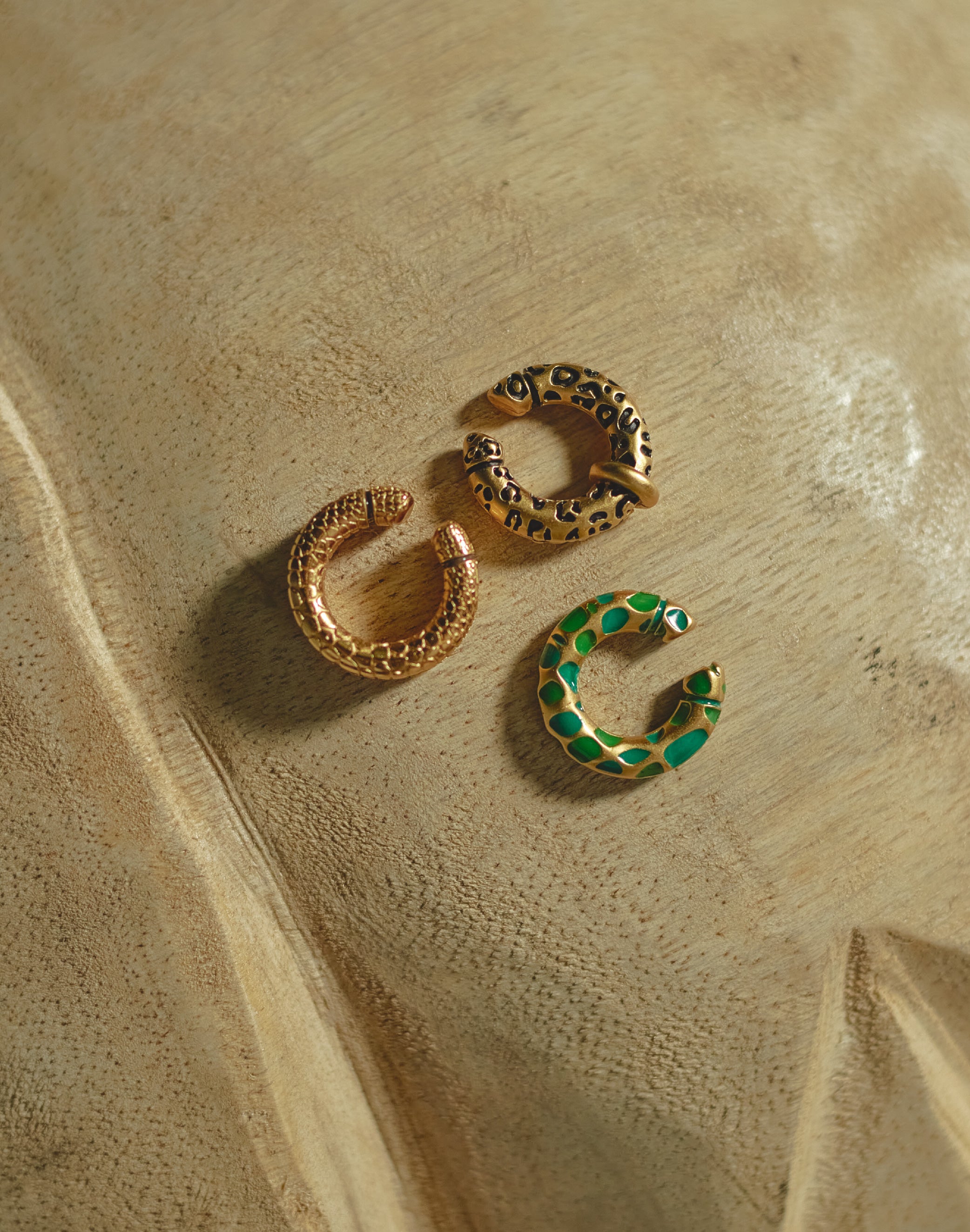 Set of 3 Animal-Print Earcuffs